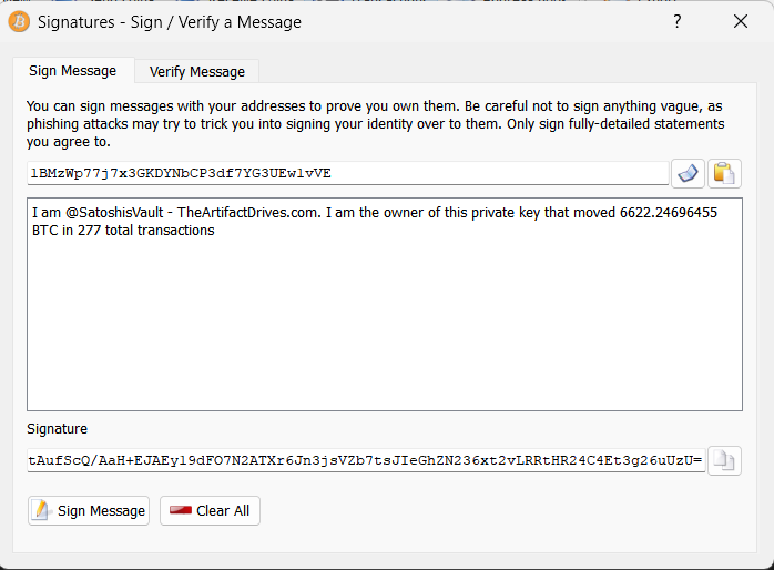 Signature Generation Screenshot